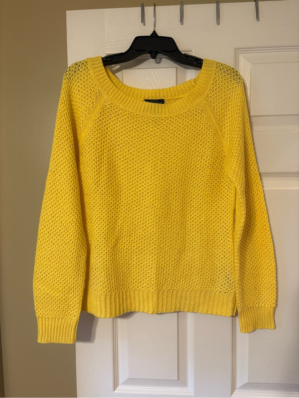 Ralph Lauren Bright Yellow Open-Knit Crewneck Sweater